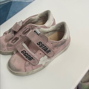 Golden Goose Kids Pink and White Velcro Sneakers